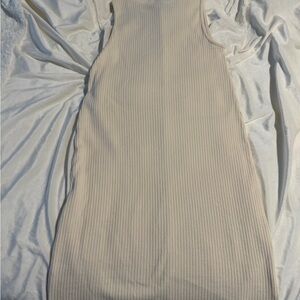 Old Navy Cream Ribbed Backless Dress